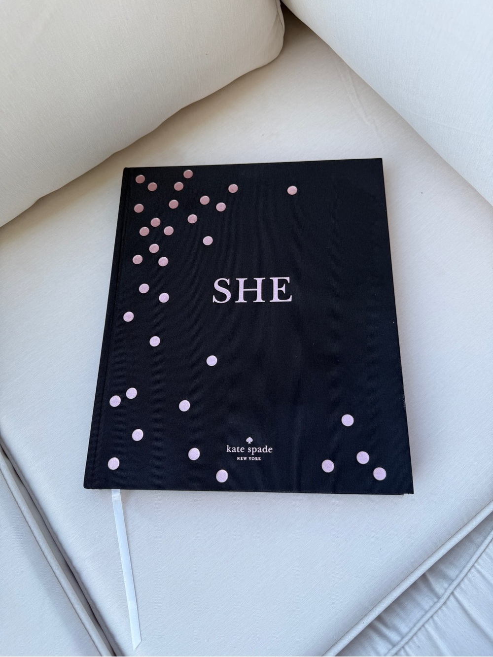 kate spade Black & Light Pink "SHE" Hardcover book